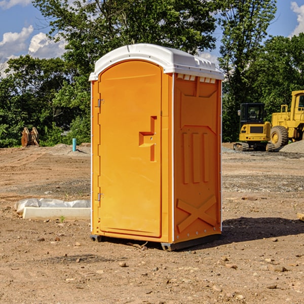 how often are the portable restrooms cleaned and serviced during a rental period in Olive OH